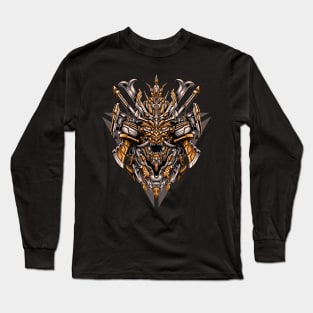 Great Skull Samurai Mecha Illustration 3 Long Sleeve T-Shirt